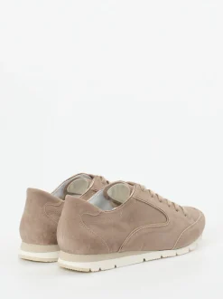Semler – Schnürsneaker aus Veloursleder in Taupe