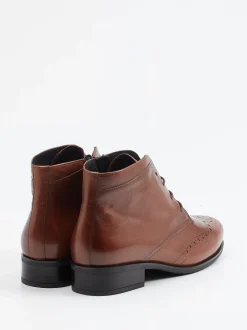 Semler – Schnürstiefelette aus Kalbleder mittelbraun