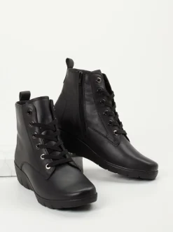 Semler – Schnürstiefelette aus Kalbleder schwarz