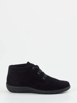 Semler – Schnürstiefelette aus Veloursleder blau