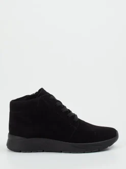 Semler – Schnürstiefelette aus Veloursleder schwarz