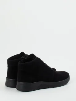 Semler – Schnürstiefelette aus Veloursleder schwarz