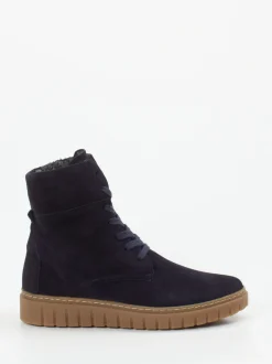 Semler – Schnürstiefelette aus Nubukleder Dunkelblau