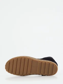 Semler – Schnürstiefelette aus Nubukleder Dunkelblau