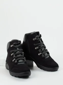 Semler – Schnürstiefelette aus Nubukleder schwarz
