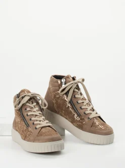 Semler – Schnürstiefelette aus Leder mit Logoprint