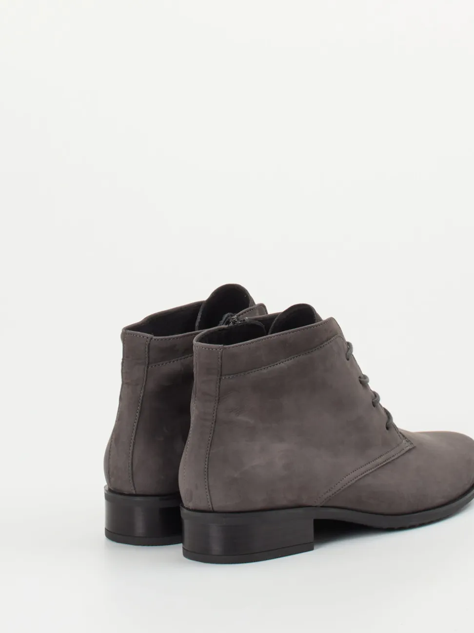 Semler – Schnürstiefeletten aus Nubukleder grau