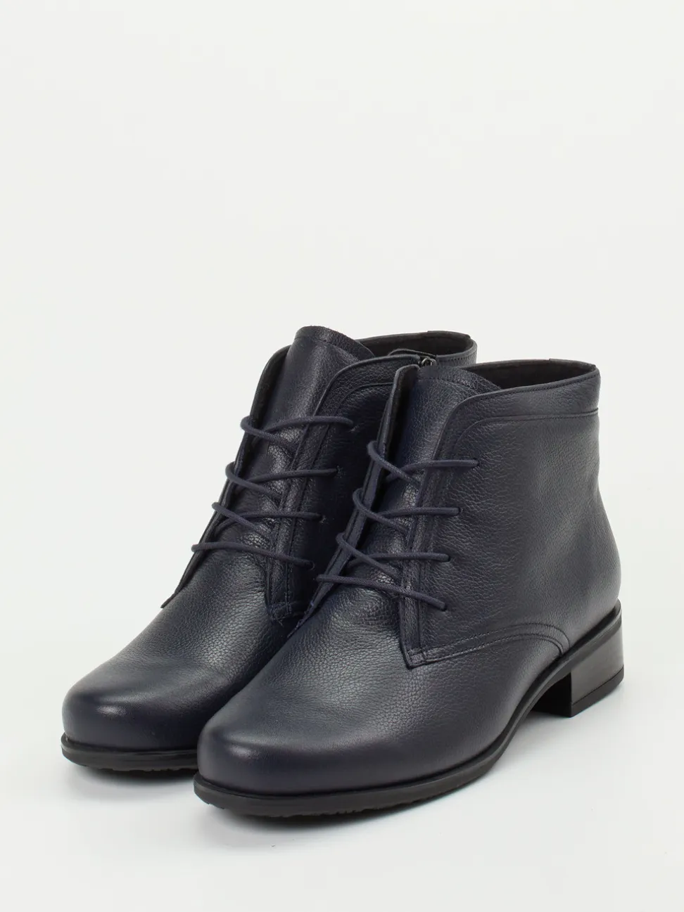 Semler – Schnürstiefeletten aus Kalbleder Dunkelblau