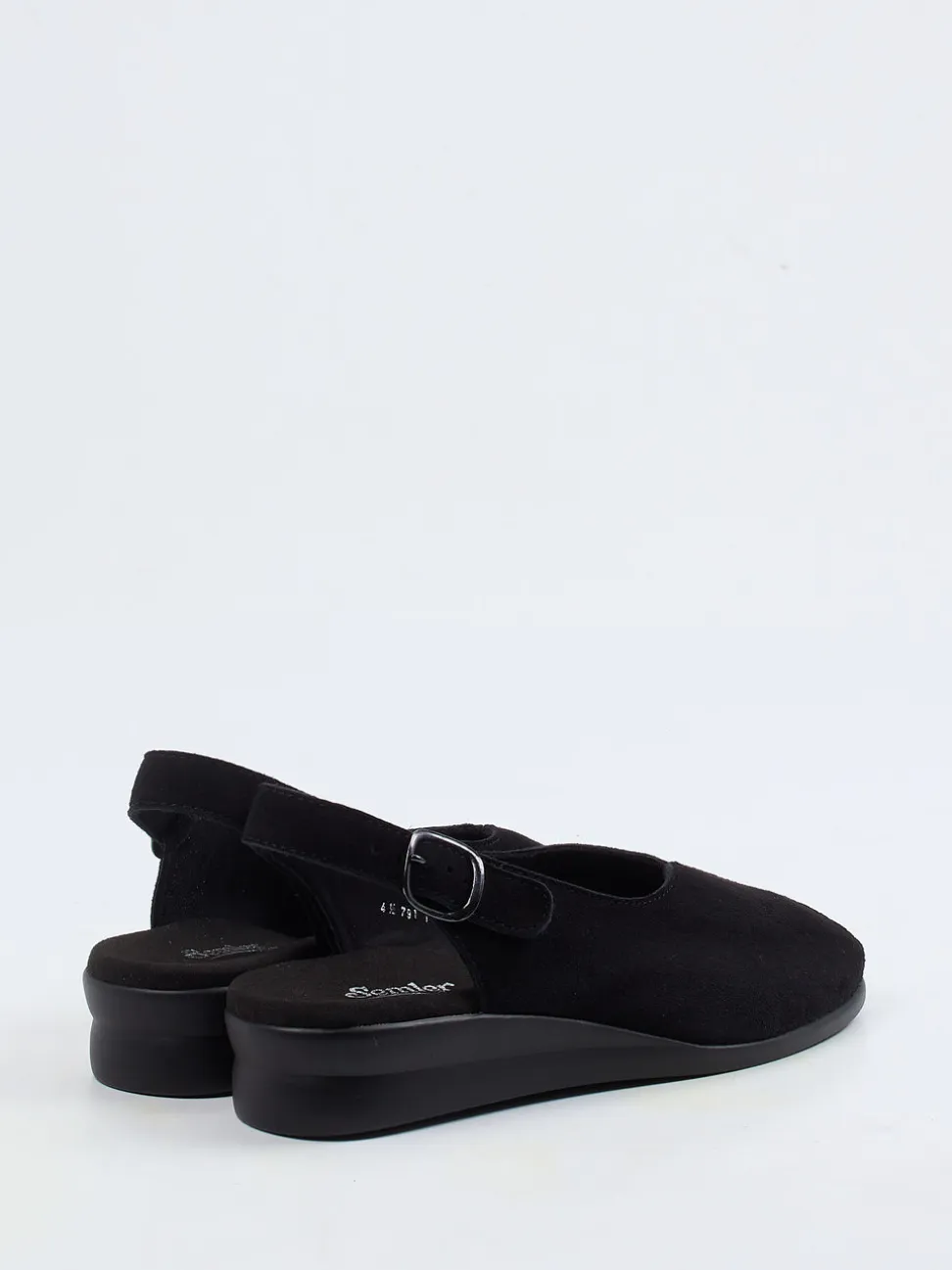 Semler – Slingback-Sandale aus Veloursleder schwarz