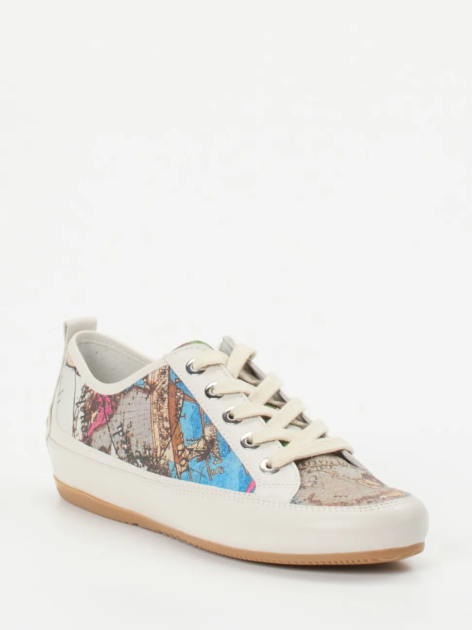 Semler – Sneaker aus geprägtem Leder mit Kartenprint