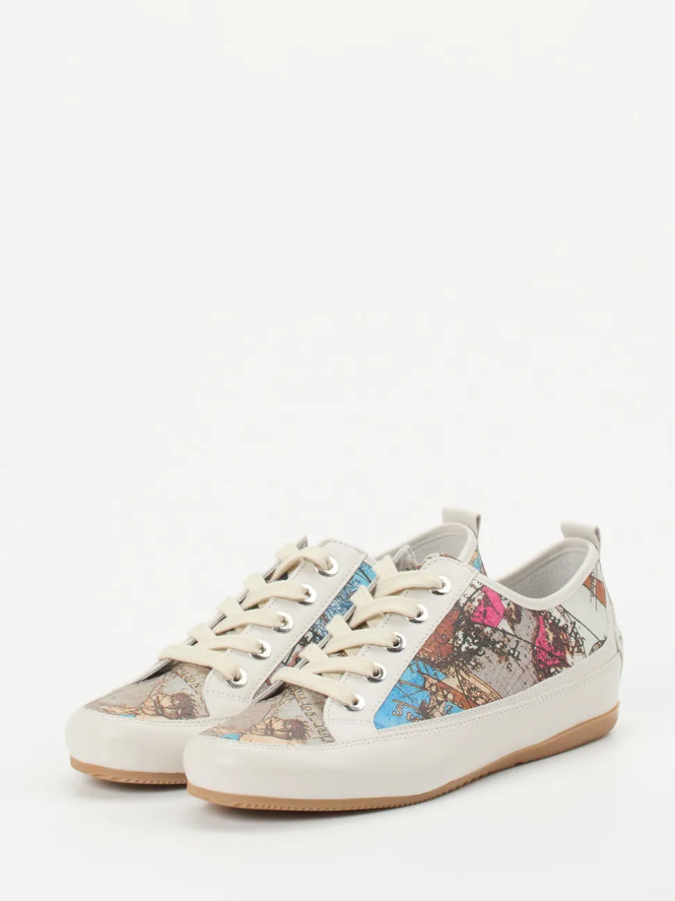 Semler – Sneaker aus geprägtem Leder mit Kartenprint