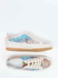 Semler – Sneaker aus geprägtem Leder mit Kartenprint