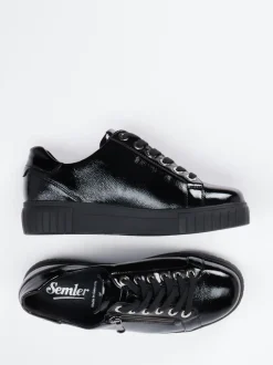 Semler – Sneaker aus Lackleder in Schwarz