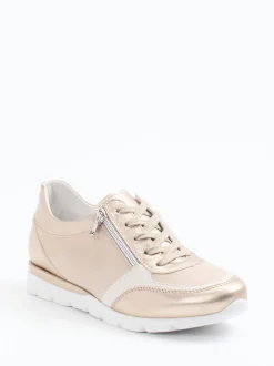 Semler – Sneaker aus Metallicleder Champagner