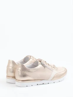 Semler – Sneaker aus Metallicleder Champagner