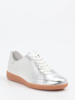 Semler – Sneaker aus Metallicleder silberfarben