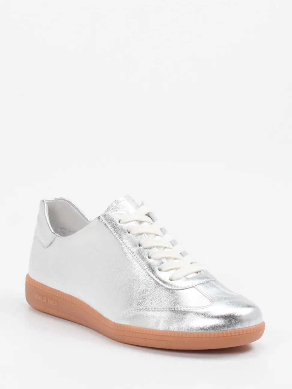 Semler – Sneaker aus Metallicleder silberfarben