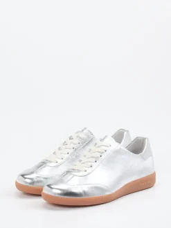 Semler – Sneaker aus Metallicleder silberfarben