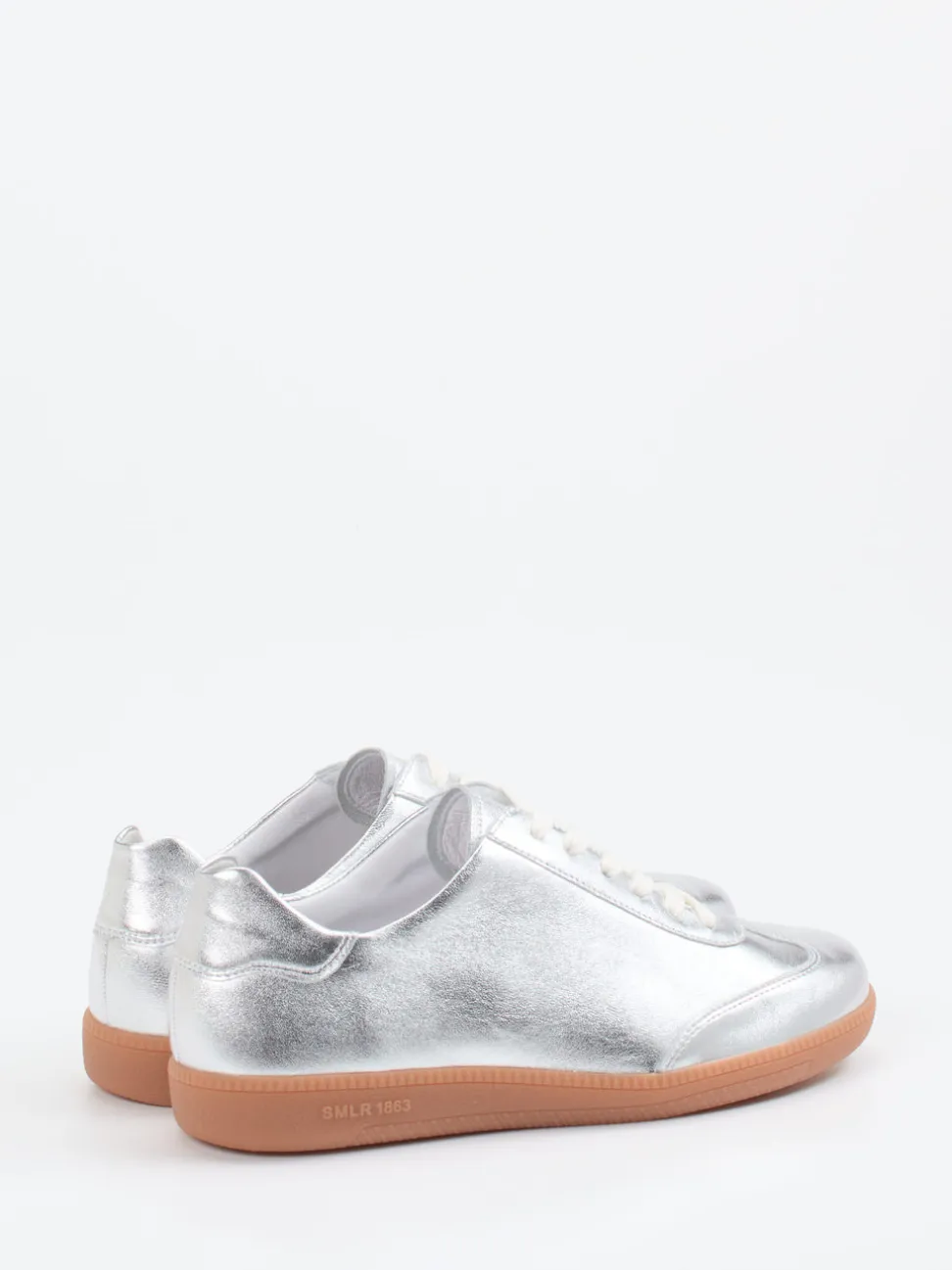 Semler – Sneaker aus Metallicleder silberfarben