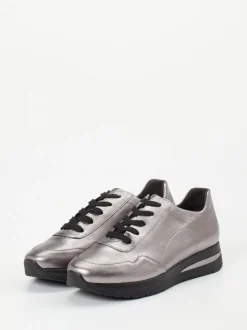 Semler – Sneaker aus Metallicleder silberfarben
