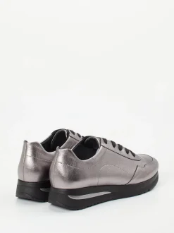 Semler – Sneaker aus Metallicleder silberfarben