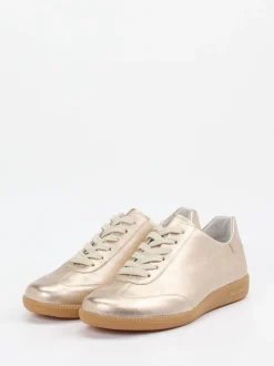 Semler – Sneaker aus Metallicleder in Champagnergold