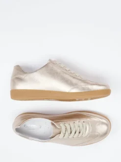 Semler – Sneaker aus Metallicleder in Champagnergold