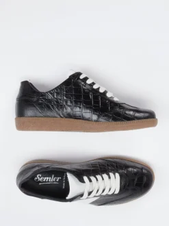 Semler – Sneaker aus Reptilleder in Schwarz