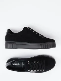Semler – Sneaker aus Veloursleder in Schwarz