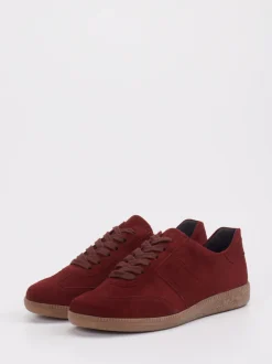 Semler – Sneaker aus Veloursleder in Bordeaux