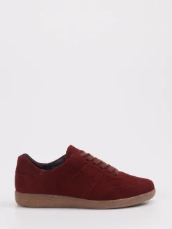 Semler – Sneaker aus Veloursleder in Bordeaux