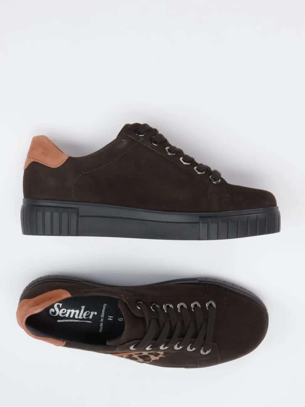 Semler – Sneaker aus Veloursleder mit Leo-Detail