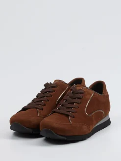Semler – Sneaker aus Veloursleder in Braun