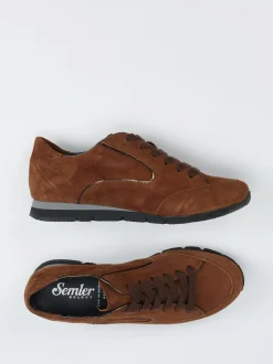 Semler – Sneaker aus Veloursleder in Braun