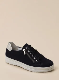 Semler – Sneaker aus Veloursleder Dunkelblau