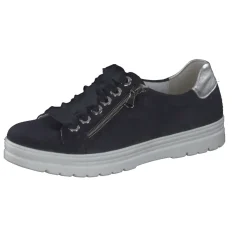 Semler – Sneaker aus Veloursleder Dunkelblau