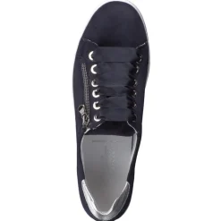 Semler – Sneaker aus Veloursleder Dunkelblau