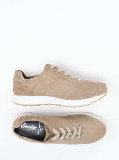 Semler – Sneaker aus Veloursleder in Sandbeige
