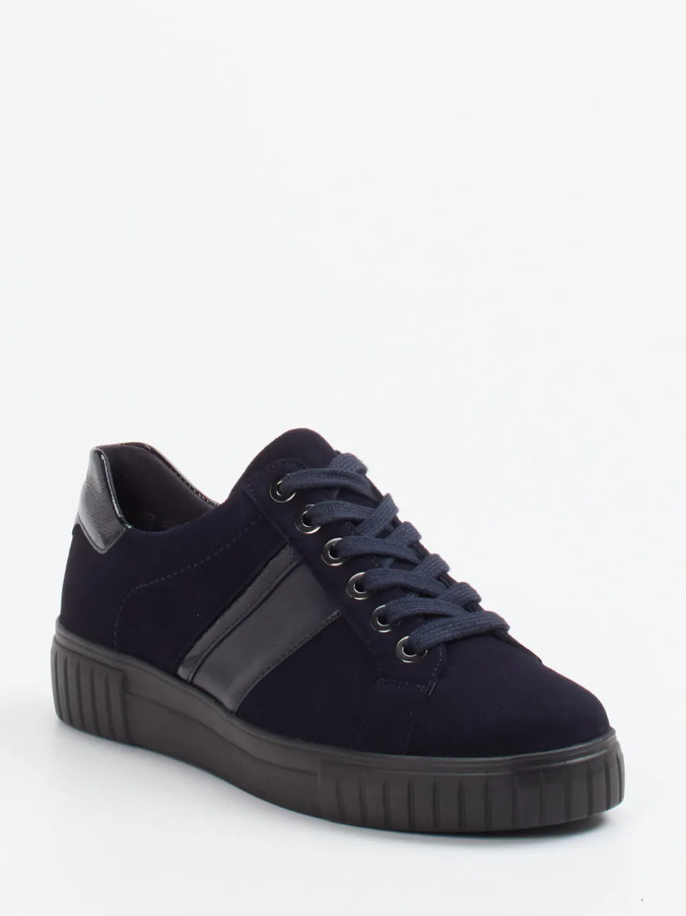 Semler – Sneaker aus Veloursleder Dunkelblau