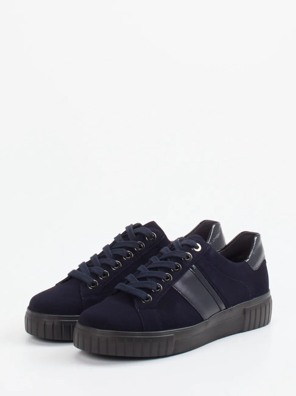 Semler – Sneaker aus Veloursleder Dunkelblau