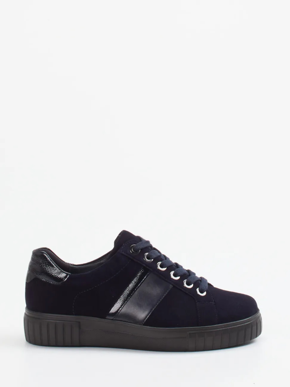 Semler – Sneaker aus Veloursleder Dunkelblau