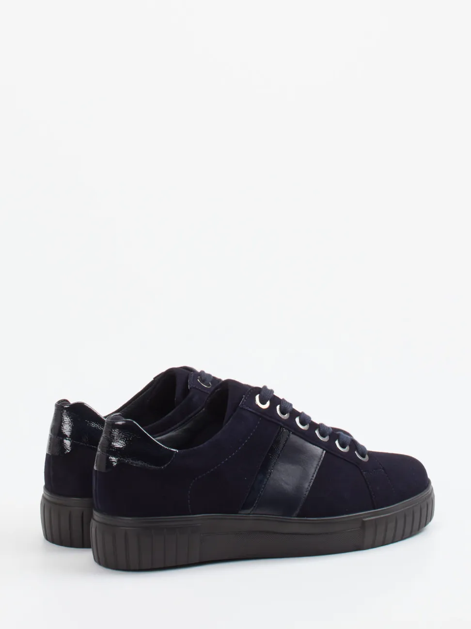 Semler – Sneaker aus Veloursleder Dunkelblau