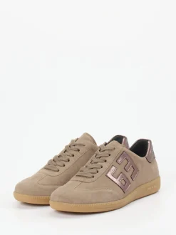 Semler – Sneaker aus Veloursleder in Sandbeige