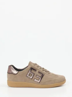 Semler – Sneaker aus Veloursleder in Sandbeige