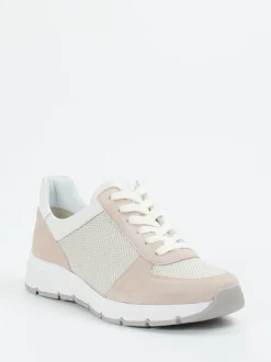 Semler – Sneaker aus Veloursleder und Mesh beige
