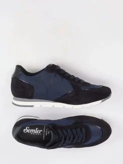 Semler – Sneaker aus Veloursleder in Dunkelblau