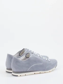 Semler – Sneaker aus Veloursleder in Rauchblau