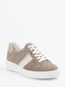 Semler – Sneaker aus Veloursleder in Taupe