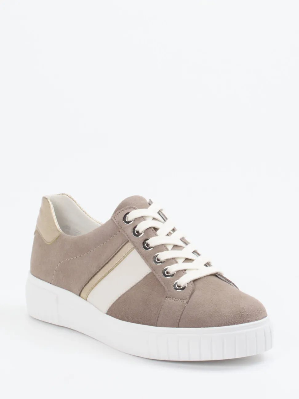 Semler – Sneaker aus Veloursleder in Taupe