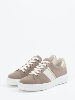 Semler – Sneaker aus Veloursleder in Taupe